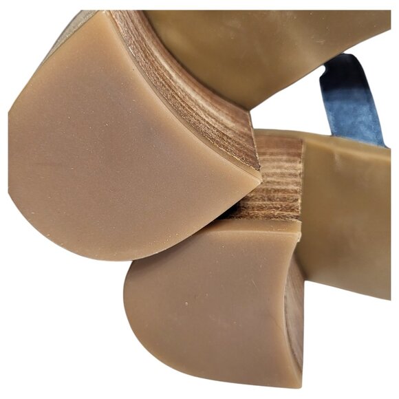 NEW Franco Sarto Harlet Sandals Block Heel Slingback Blue Suede Size 6.5M - Picture 10 of 12